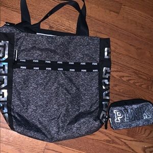 Pink/ Victoria secret tote bag and pencil case